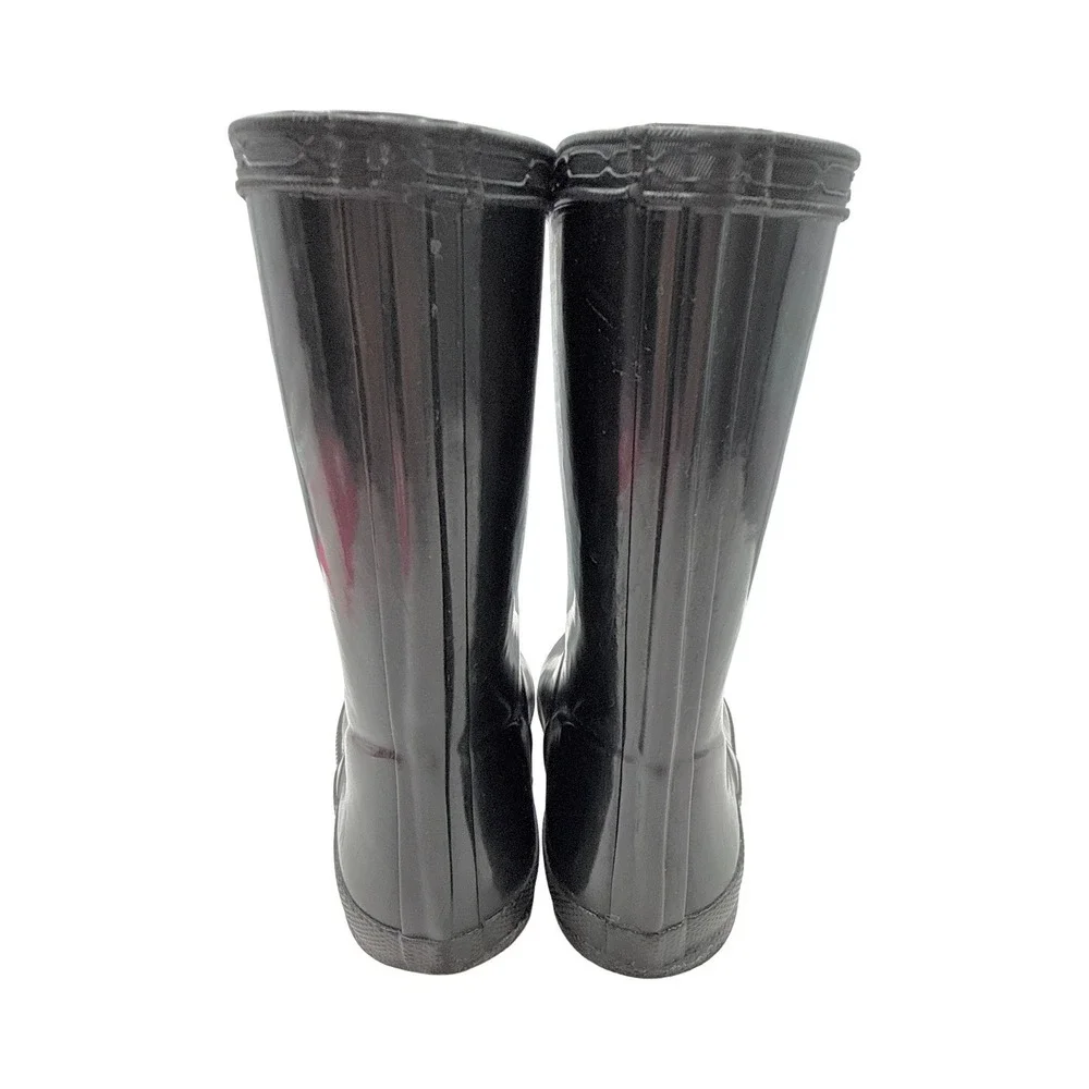 Hunter Kids Rain Boots Size US 10 Blue Gloss First Classic Pull On Wellies‎